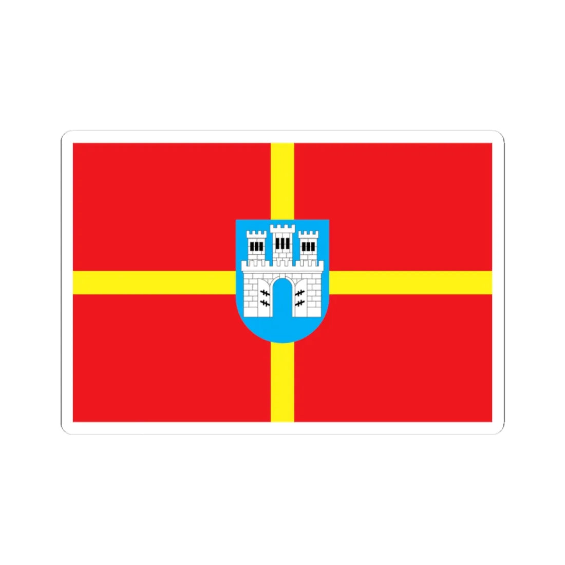 Flag of Zhytomyr Oblast (Ukraine) STICKER Vinyl Kiss-Cut Decal 3 Inch White - The Sticker Space