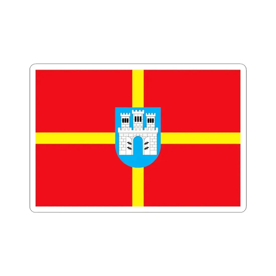 Flag of Zhytomyr Oblast Ukraine - STICKER Vinyl Kiss-Cut Decal 3 Inch White - The Sticker Space