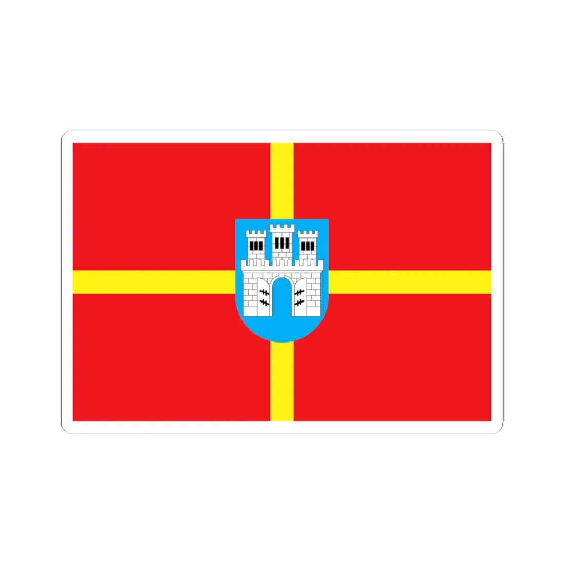 Flag of Zhytomyr Oblast (Ukraine) STICKER Vinyl Kiss-Cut Decal 4 Inch White - The Sticker Space