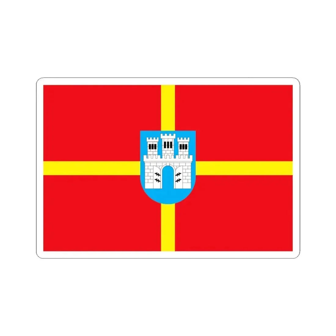 Flag of Zhytomyr Oblast Ukraine - STICKER Vinyl Kiss-Cut Decal 4 Inch White - The Sticker Space