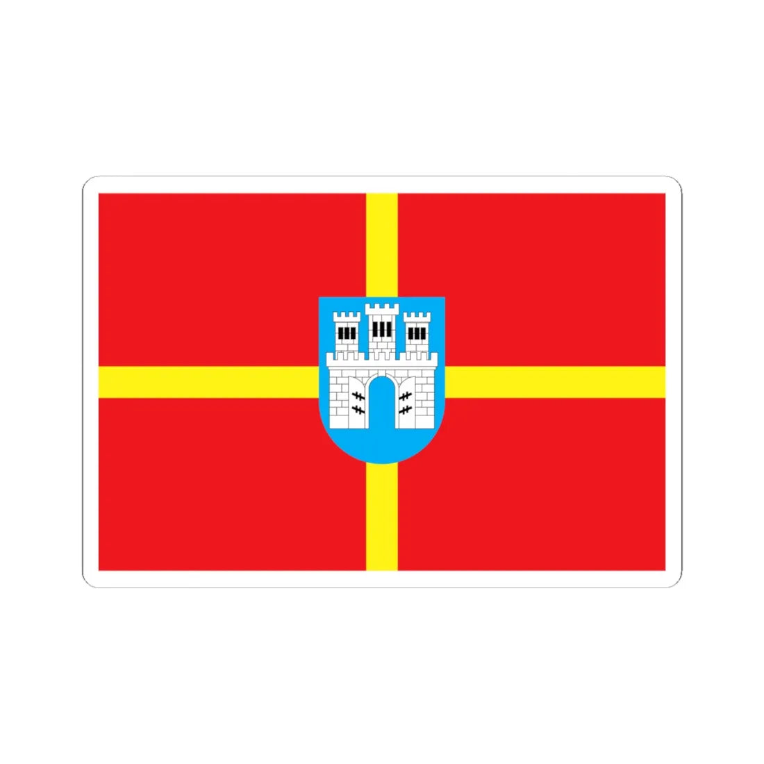Flag of Zhytomyr Oblast (Ukraine) STICKER Vinyl Kiss-Cut Decal 6 Inch White - The Sticker Space