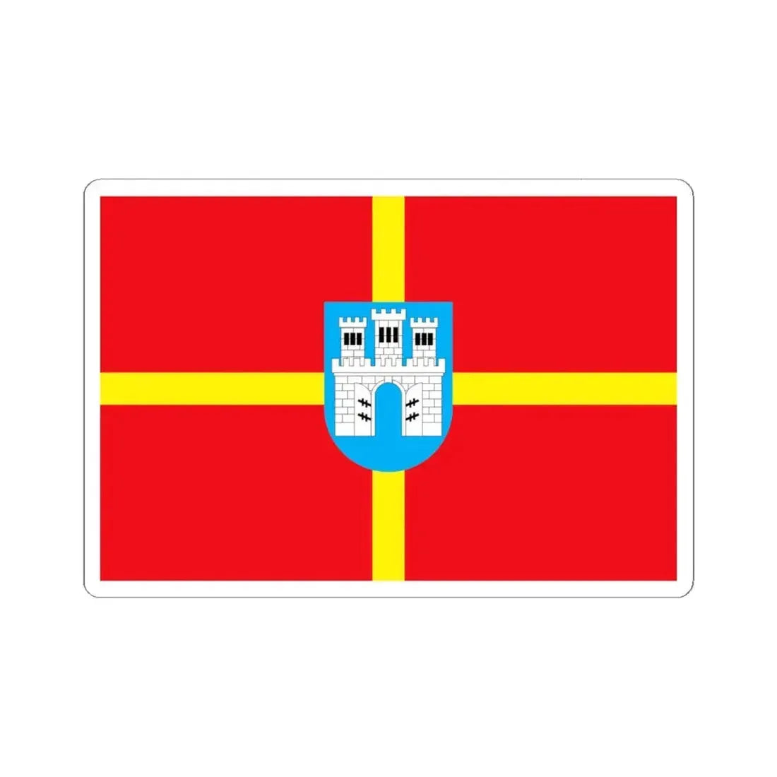 Flag of Zhytomyr Oblast Ukraine - STICKER Vinyl Kiss-Cut Decal 6 Inch White - The Sticker Space