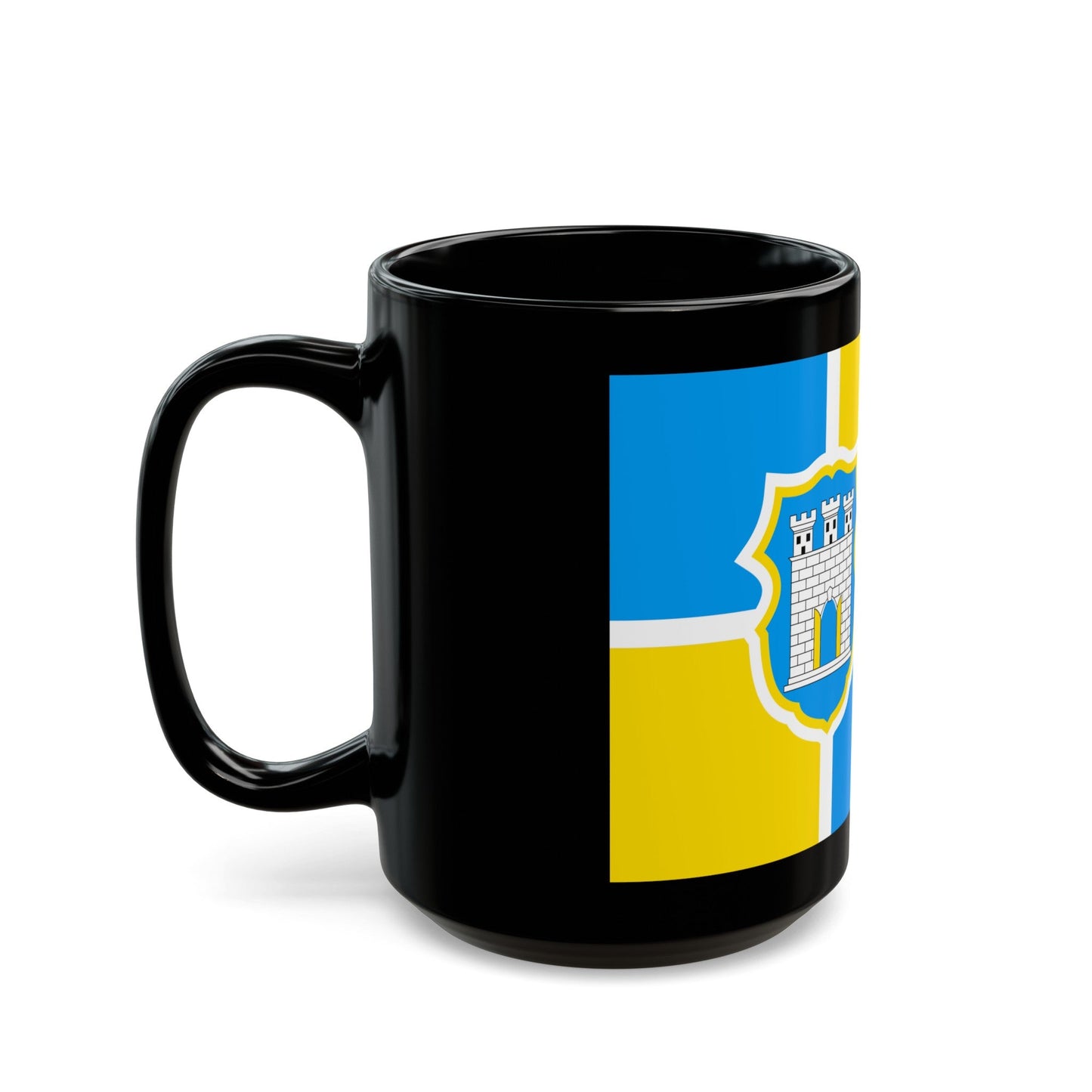 Flag of Zhytomyr Ukraine - Black Coffee Mug-The Sticker Space