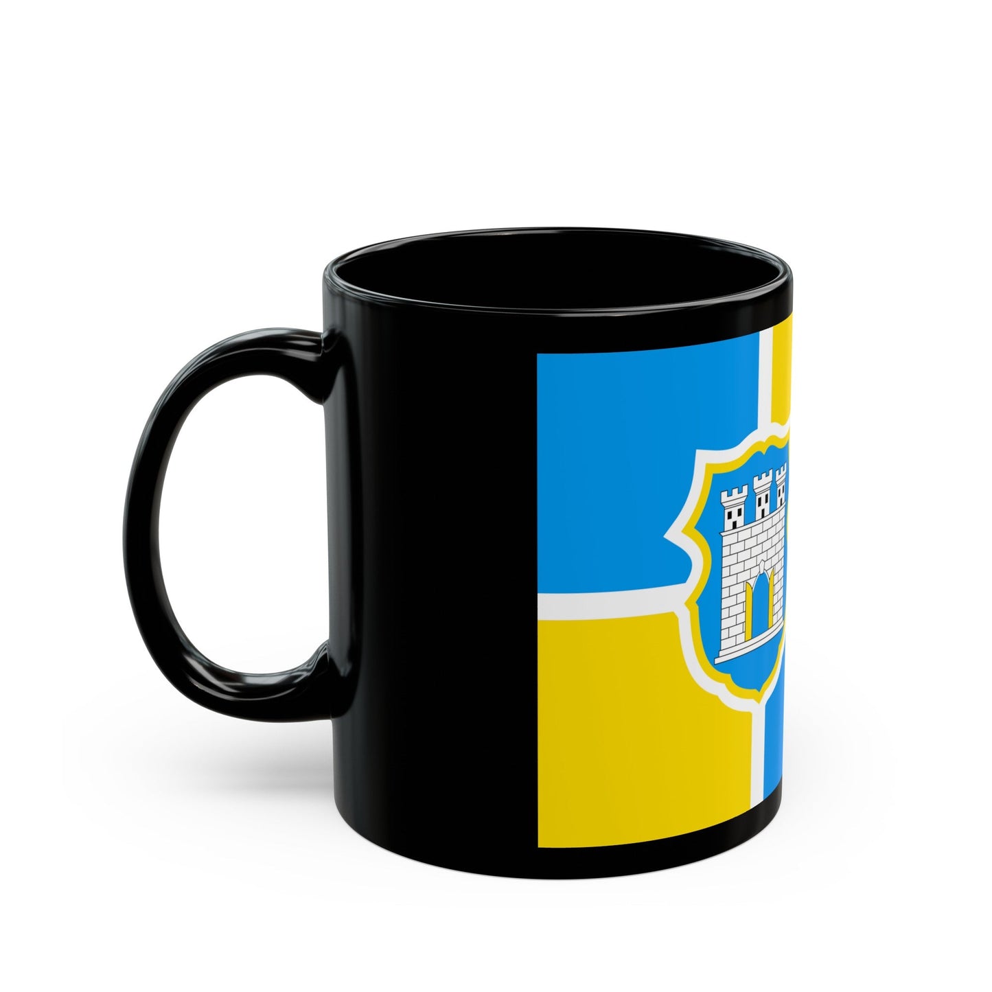 Flag of Zhytomyr Ukraine - Black Coffee Mug-The Sticker Space