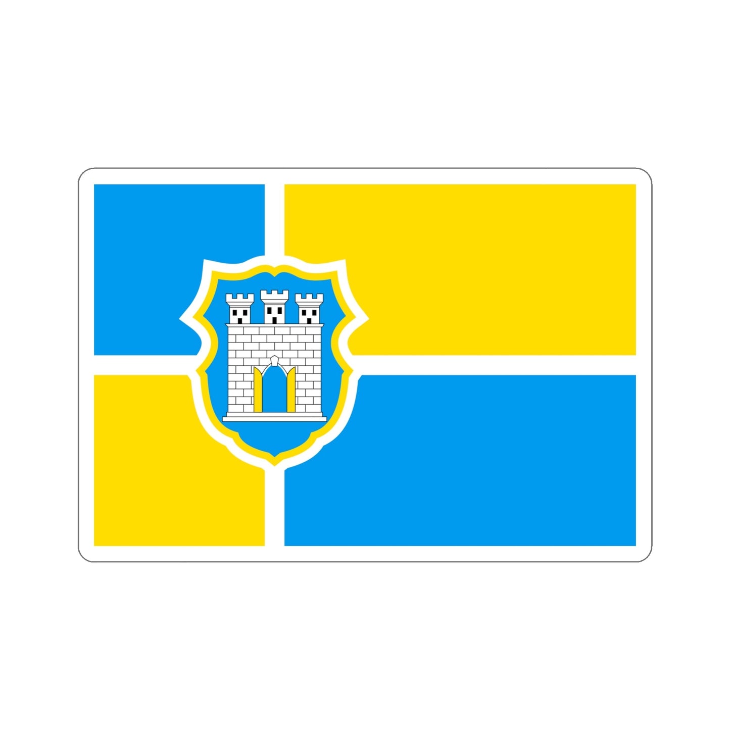 Flag of Zhytomyr Ukraine STICKER Vinyl Die-Cut Decal-6 Inch-The Sticker Space