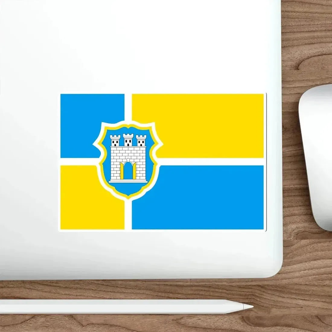 Flag of Zhytomyr Ukraine STICKER Vinyl Die-Cut Decal - The Sticker Space