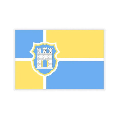 Flag of Zhytomyr Ukraine - STICKER Vinyl Kiss-Cut Decal 4 Inch Transparent - The Sticker Space