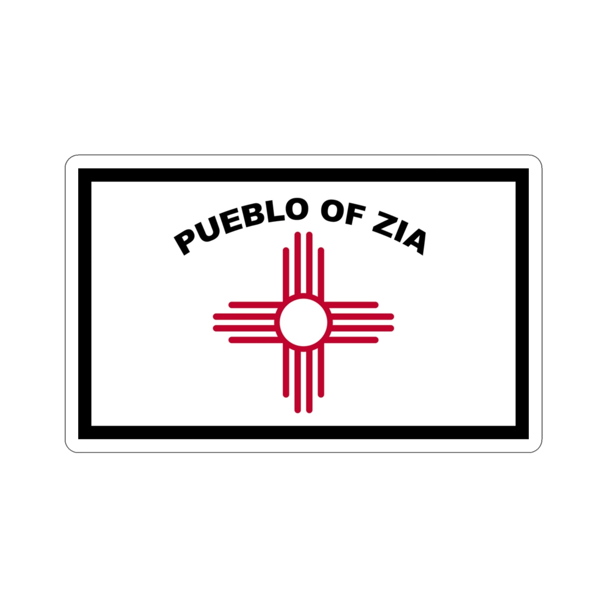 Flag of Zia Pueblo STICKER Vinyl Die-Cut Decal-3 Inch-The Sticker Space