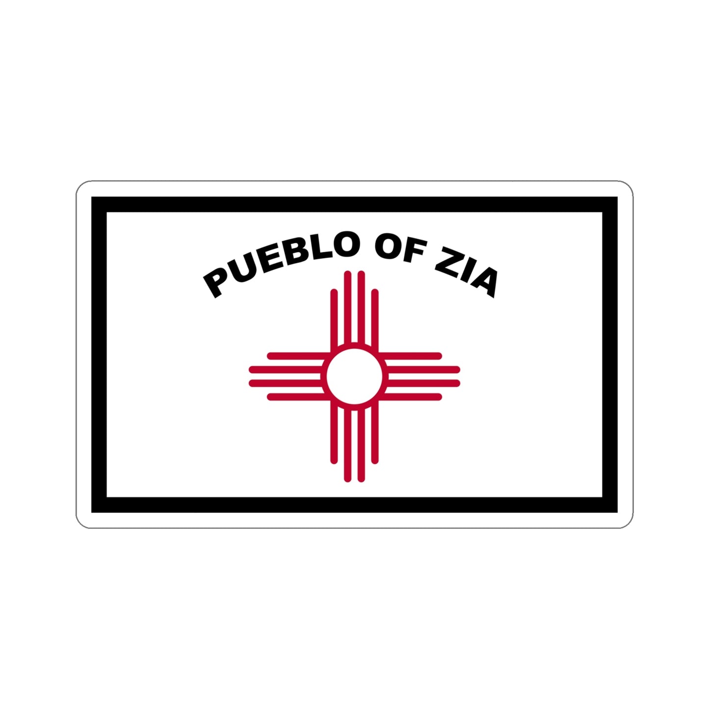 Flag of Zia Pueblo STICKER Vinyl Die-Cut Decal-6 Inch-The Sticker Space