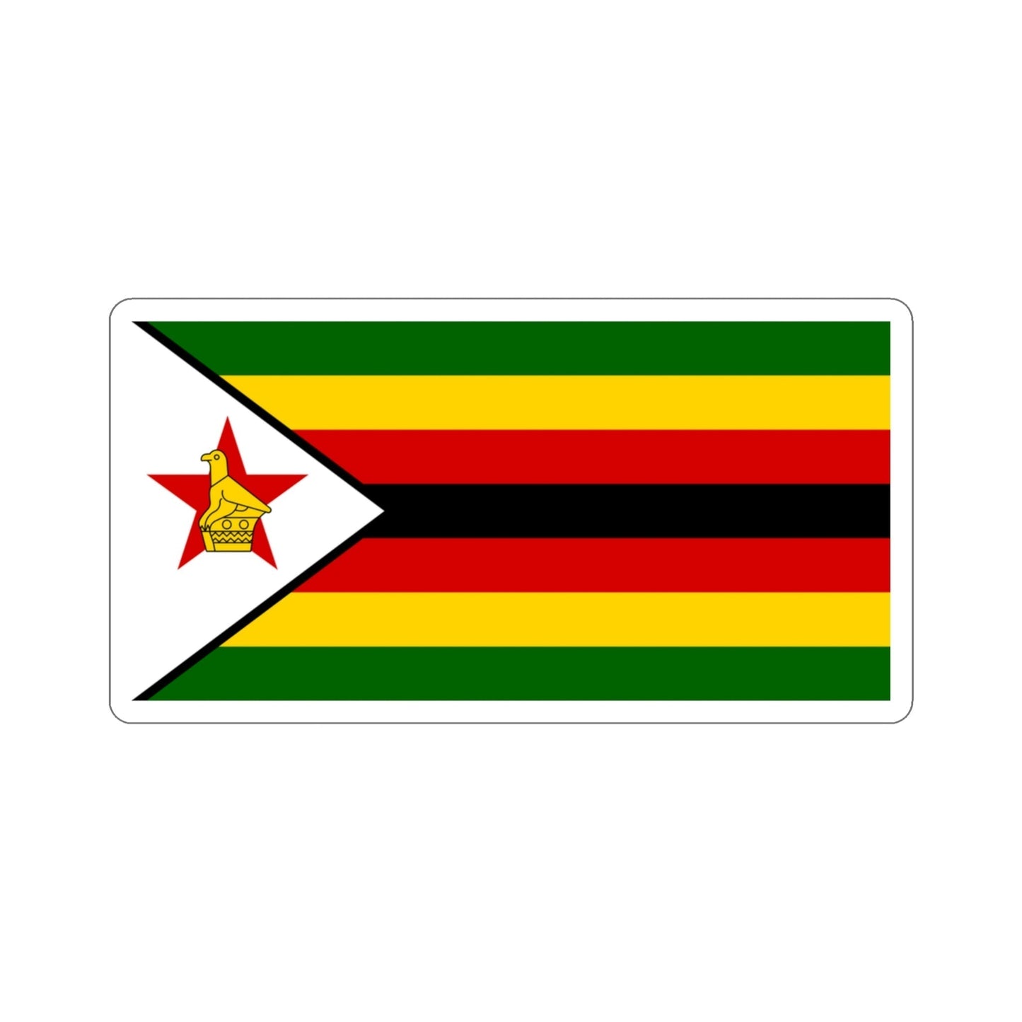 Flag of Zimbabwe STICKER Vinyl Die-Cut Decal-3 Inch-The Sticker Space