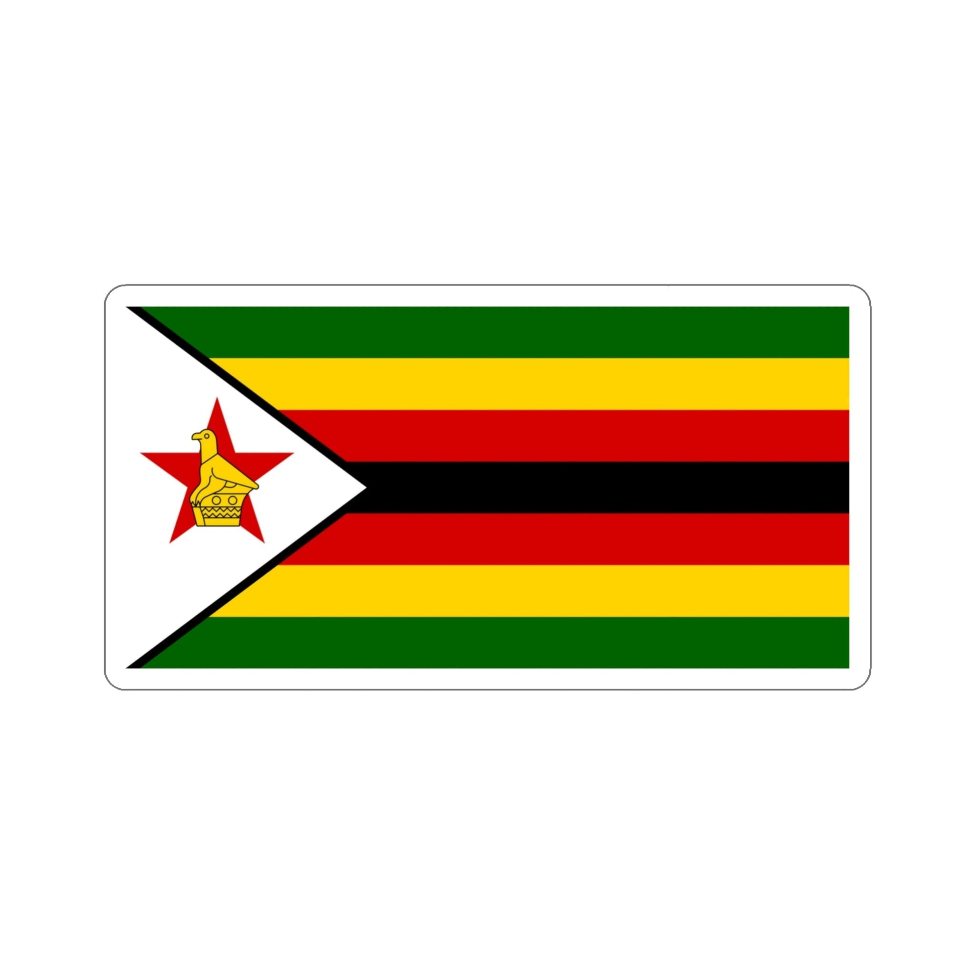 Flag of Zimbabwe STICKER Vinyl Die-Cut Decal-4 Inch-The Sticker Space