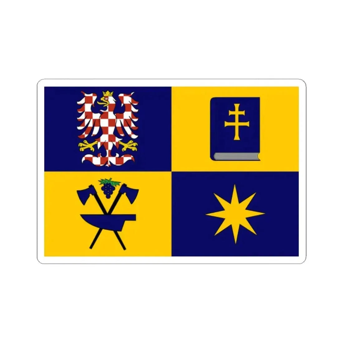 Flag of Zlin Region (Czech Republic) STICKER Vinyl Kiss-Cut Decal 2 Inch White - The Sticker Space