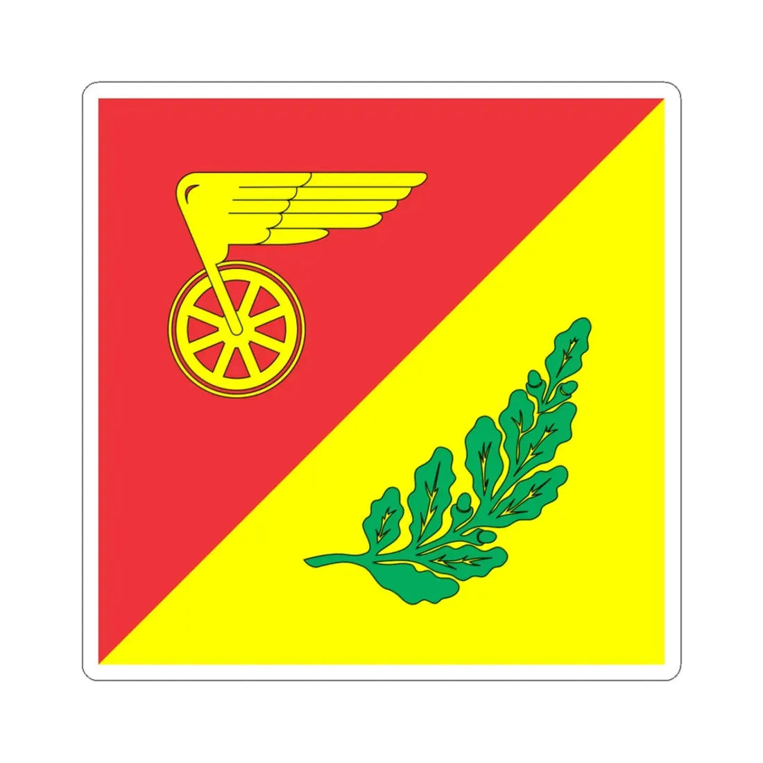 Flag of Znamianka (Ukraine) STICKER Vinyl Kiss-Cut Decal 3 Inch White - The Sticker Space