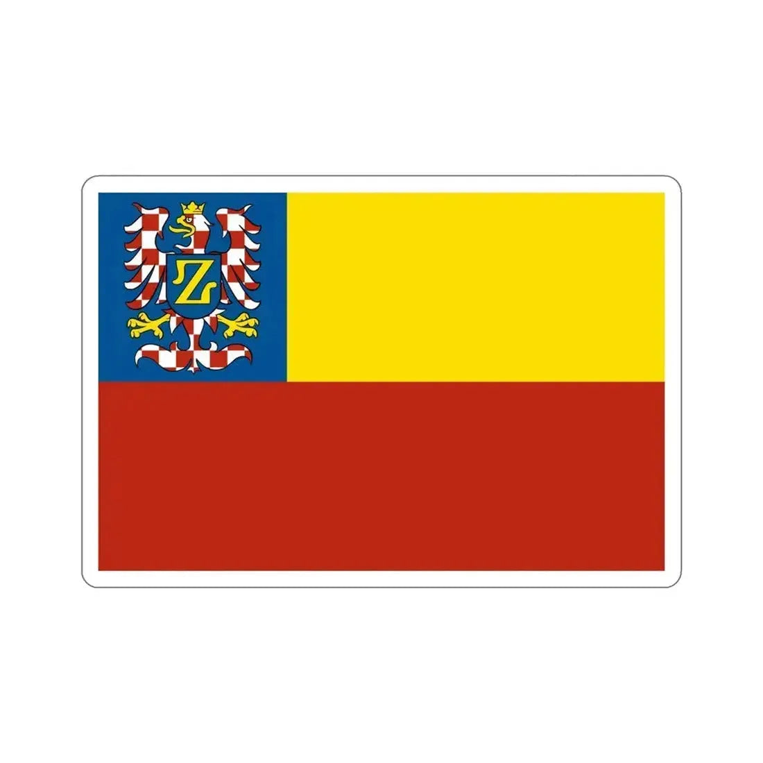 Flag of Znojmo Czech Republic STICKER Vinyl Die-Cut Decal 4 Inch - The Sticker Space
