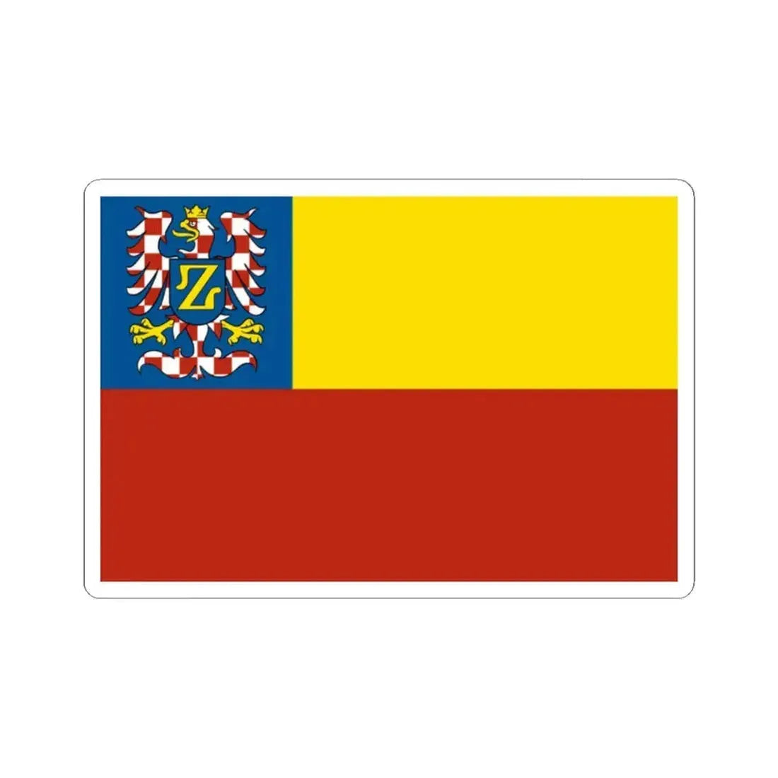 Flag of Znojmo Czech Republic - STICKER Vinyl Kiss-Cut Decal 2 Inch White - The Sticker Space