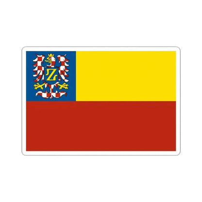 Flag of Znojmo Czech Republic - STICKER Vinyl Kiss-Cut Decal 3 Inch White - The Sticker Space