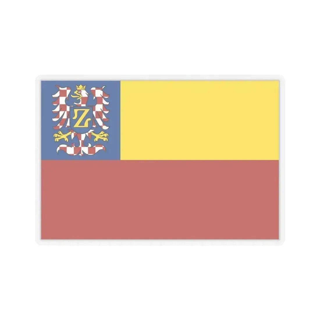 Flag of Znojmo Czech Republic - STICKER Vinyl Kiss-Cut Decal 6 Inch Transparent - The Sticker Space