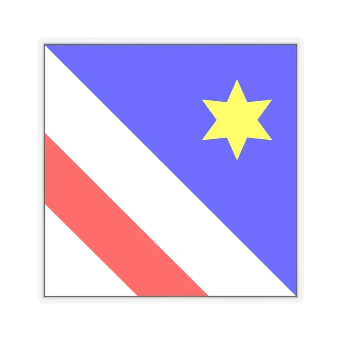 Flag of Zollikon Switzerland - STICKER Vinyl Kiss-Cut Decal 6 Inch Transparent - The Sticker Space