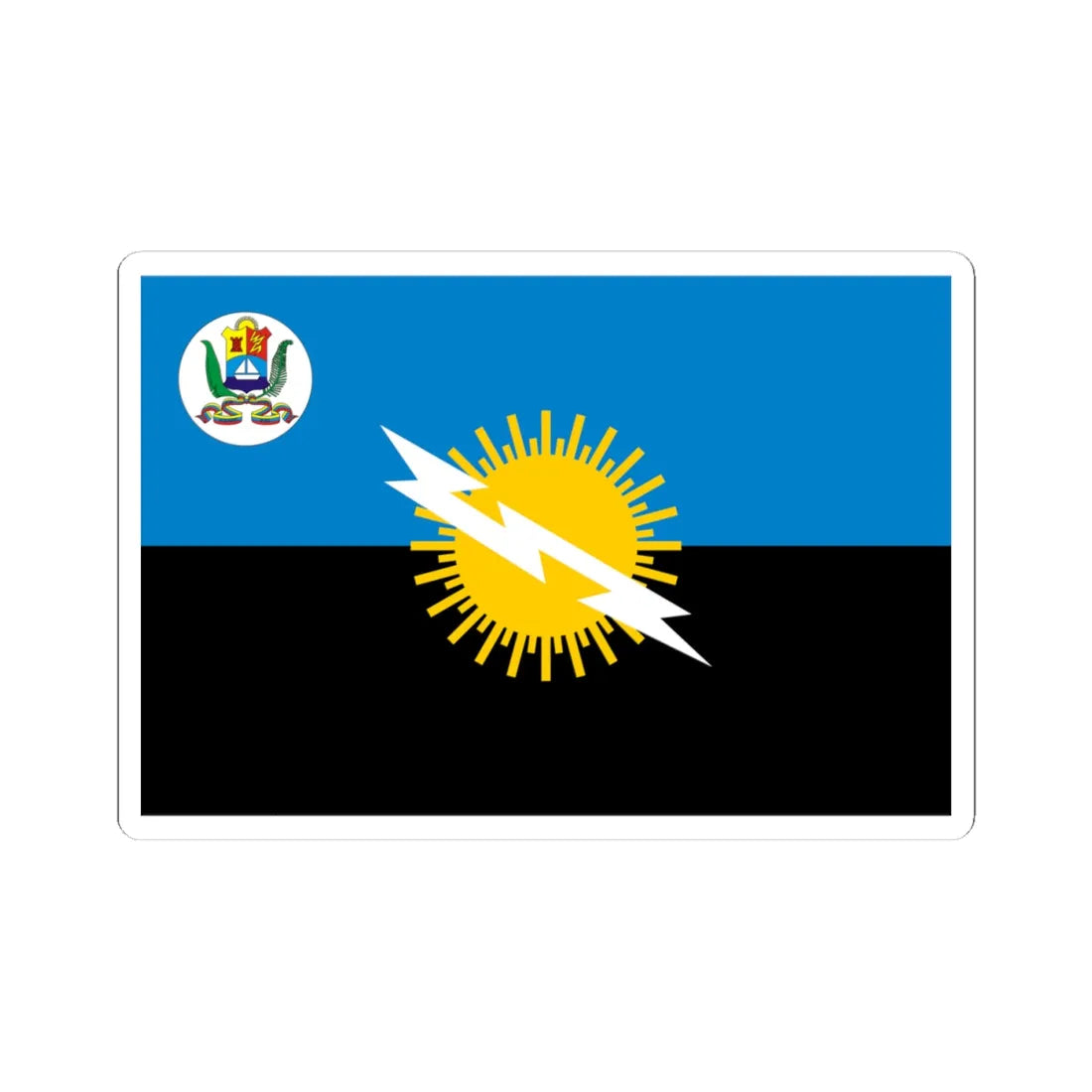 Flag of Zulia State with Coat of Arms (Venezuela) STICKER Vinyl Kiss-Cut Decal 4 Inch White - The Sticker Space