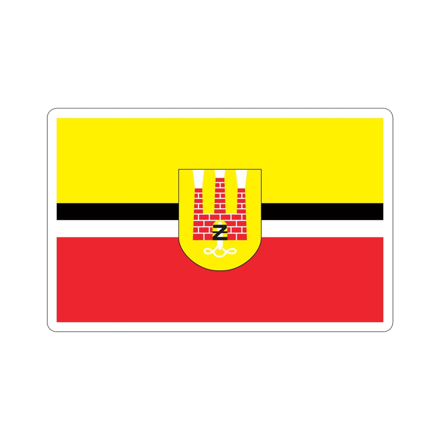 Flag of Żyrardów Poland STICKER Vinyl Die-Cut Decal-6 Inch-The Sticker Space