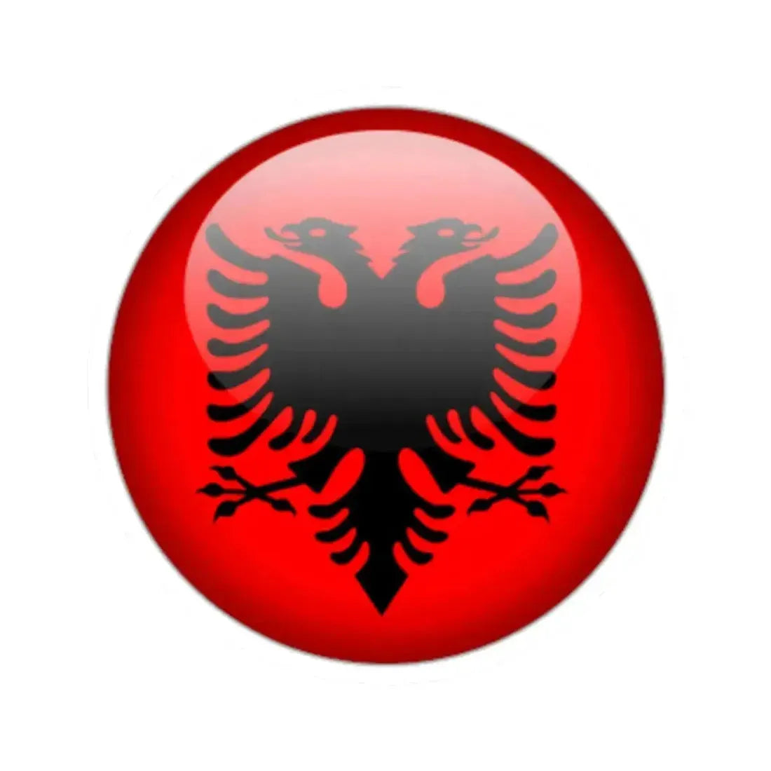 Flag orb Albania (Albania) STICKER Vinyl Kiss-Cut Decal 2 Inch White - The Sticker Space