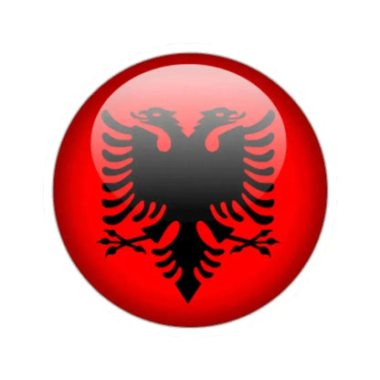 Flag orb Albania (Albania) STICKER Vinyl Kiss-Cut Decal 3 Inch White - The Sticker Space