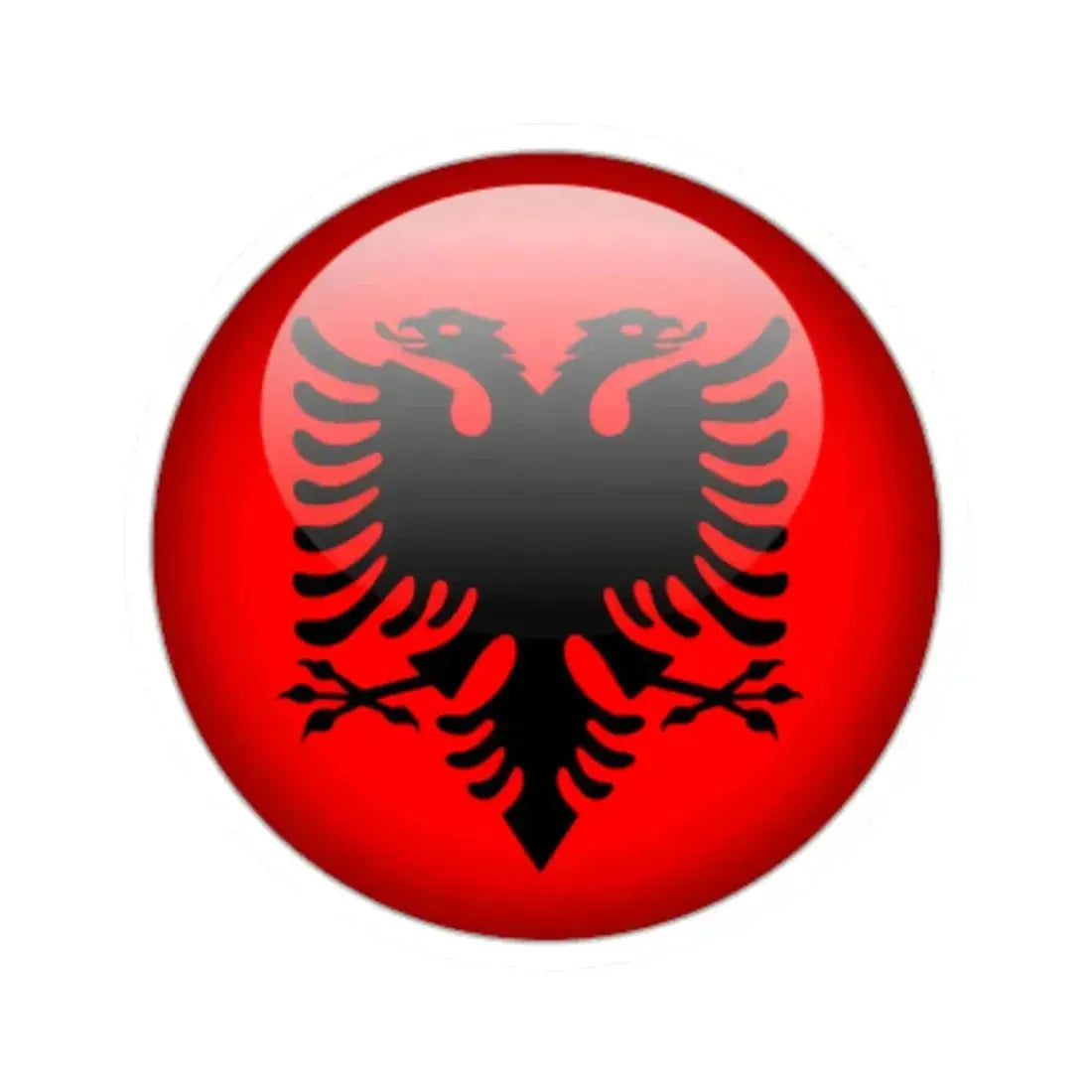 Flag orb Albania (Albania) STICKER Vinyl Kiss-Cut Decal 6 Inch White - The Sticker Space