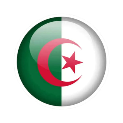 Flag orb Algeria (Algeria) STICKER Vinyl Kiss-Cut Decal 4 Inch White - The Sticker Space