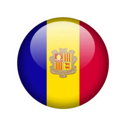 Flag orb Andorra (Andorra) STICKER Vinyl Kiss-Cut Decal 2 Inch White - The Sticker Space