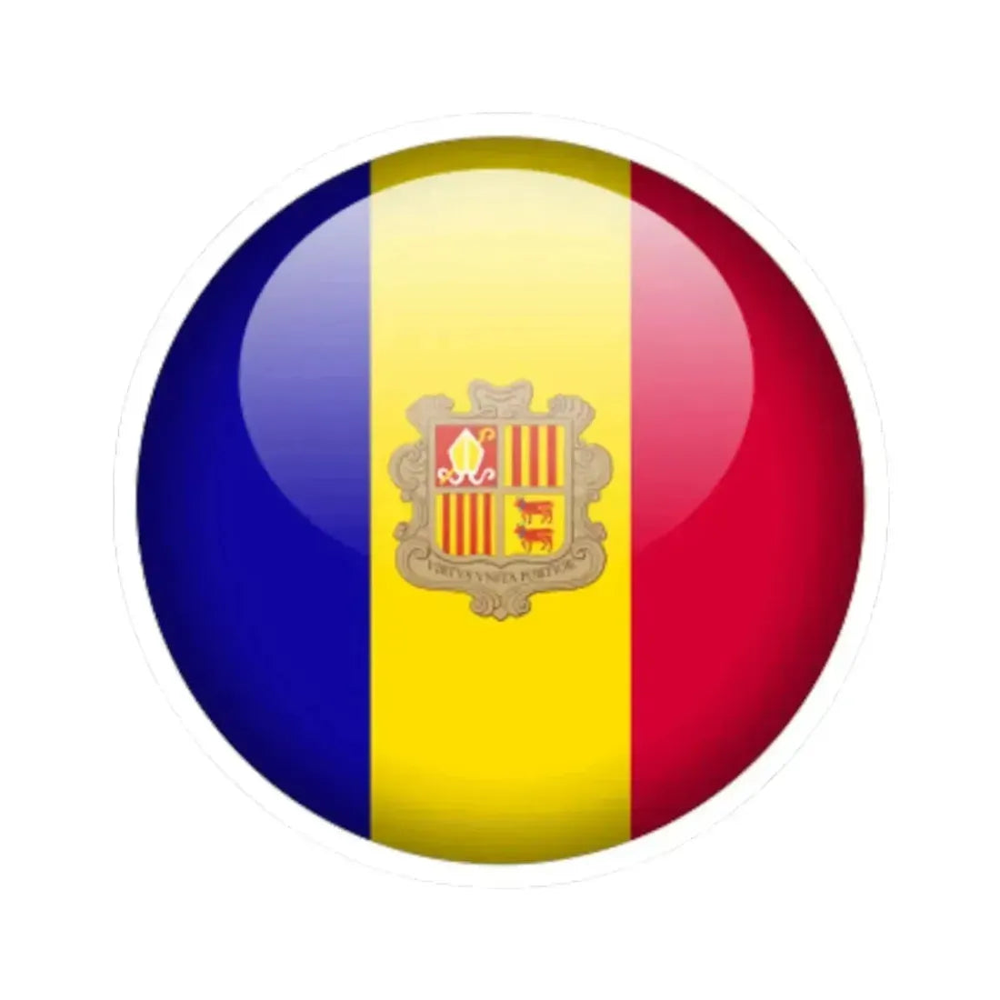 Flag orb Andorra (Andorra) STICKER Vinyl Kiss-Cut Decal 4 Inch White - The Sticker Space