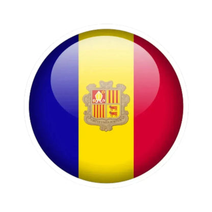 Flag orb Andorra (Andorra) STICKER Vinyl Kiss-Cut Decal 4 Inch White - The Sticker Space