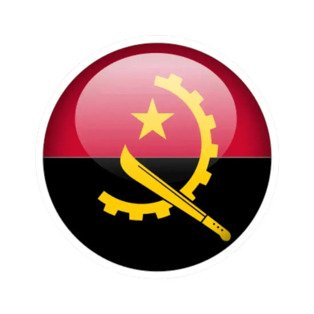 Flag orb Angola (Angola) STICKER Vinyl Kiss-Cut Decal 6 Inch White - The Sticker Space