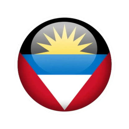 Flag orb Antigua and Barbuda (Antigua and Barbuda) STICKER Vinyl Kiss-Cut Decal 2 Inch White - The Sticker Space