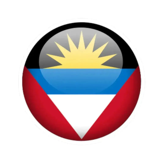 Flag orb Antigua and Barbuda (Antigua and Barbuda) STICKER Vinyl Kiss-Cut Decal 2 Inch White - The Sticker Space