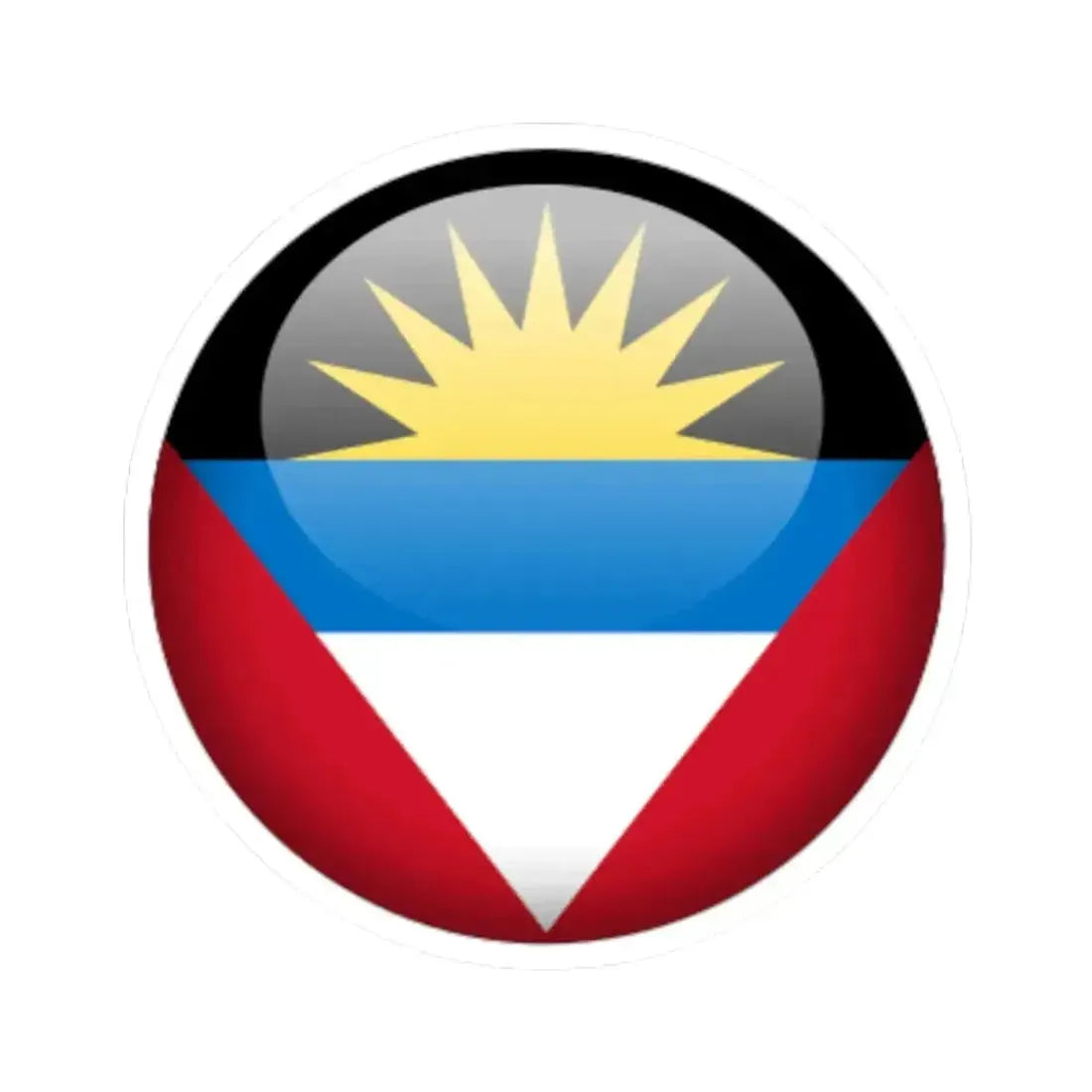 Flag orb Antigua and Barbuda (Antigua and Barbuda) STICKER Vinyl Kiss-Cut Decal 4 Inch White - The Sticker Space