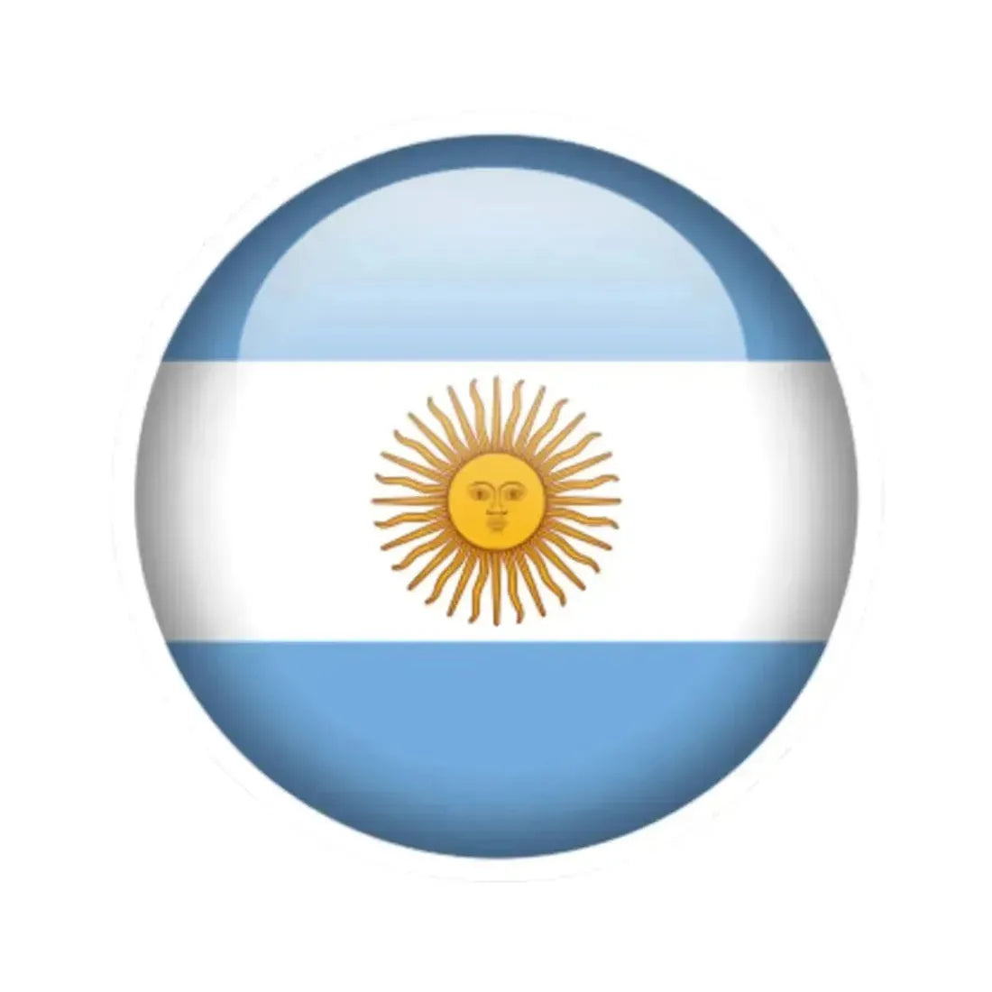 Flag orb Argentina (Argentina) STICKER Vinyl Kiss-Cut Decal 2 Inch White - The Sticker Space