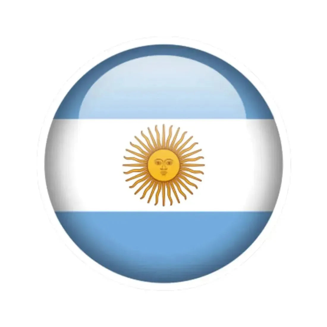 Flag orb Argentina (Argentina) STICKER Vinyl Kiss-Cut Decal 3 Inch White - The Sticker Space