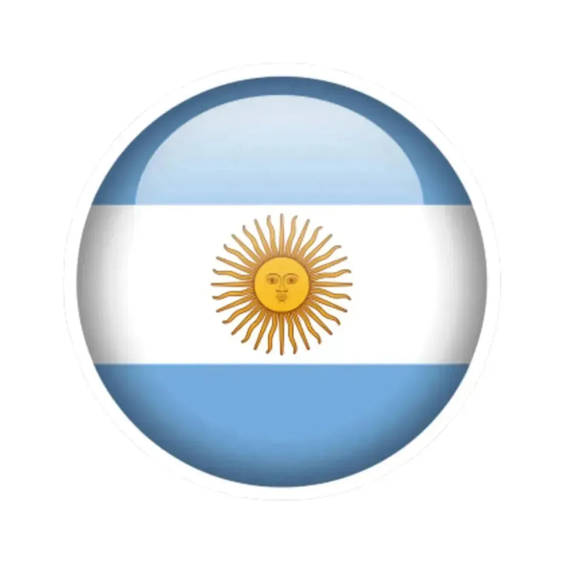 Flag orb Argentina (Argentina) STICKER Vinyl Kiss-Cut Decal 4 Inch White - The Sticker Space
