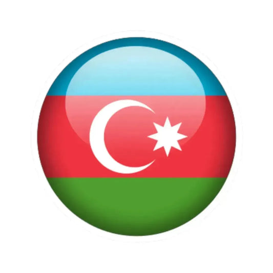Flag orb Azerbaijan (Azerbaijan) STICKER Vinyl Kiss-Cut Decal 2 Inch White - The Sticker Space