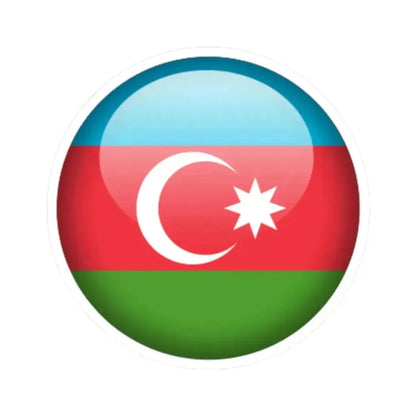 Flag orb Azerbaijan (Azerbaijan) STICKER Vinyl Kiss-Cut Decal 6 Inch White - The Sticker Space