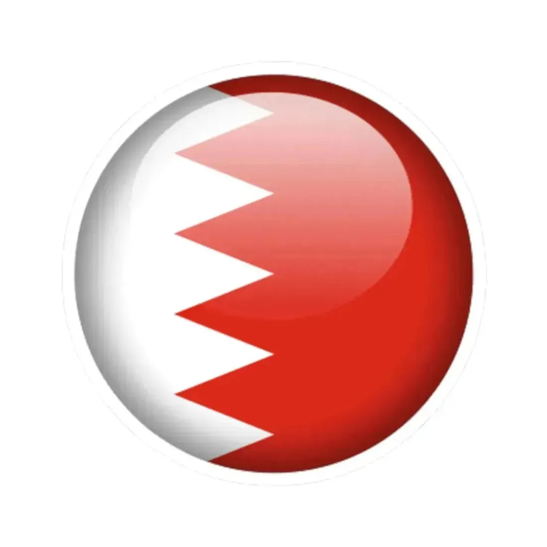 Flag orb Bahrain (Bahrain) STICKER Vinyl Kiss-Cut Decal 6 Inch White - The Sticker Space