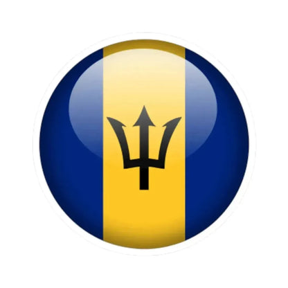 Flag orb Barbados (Barbados) STICKER Vinyl Kiss-Cut Decal 4 Inch White - The Sticker Space