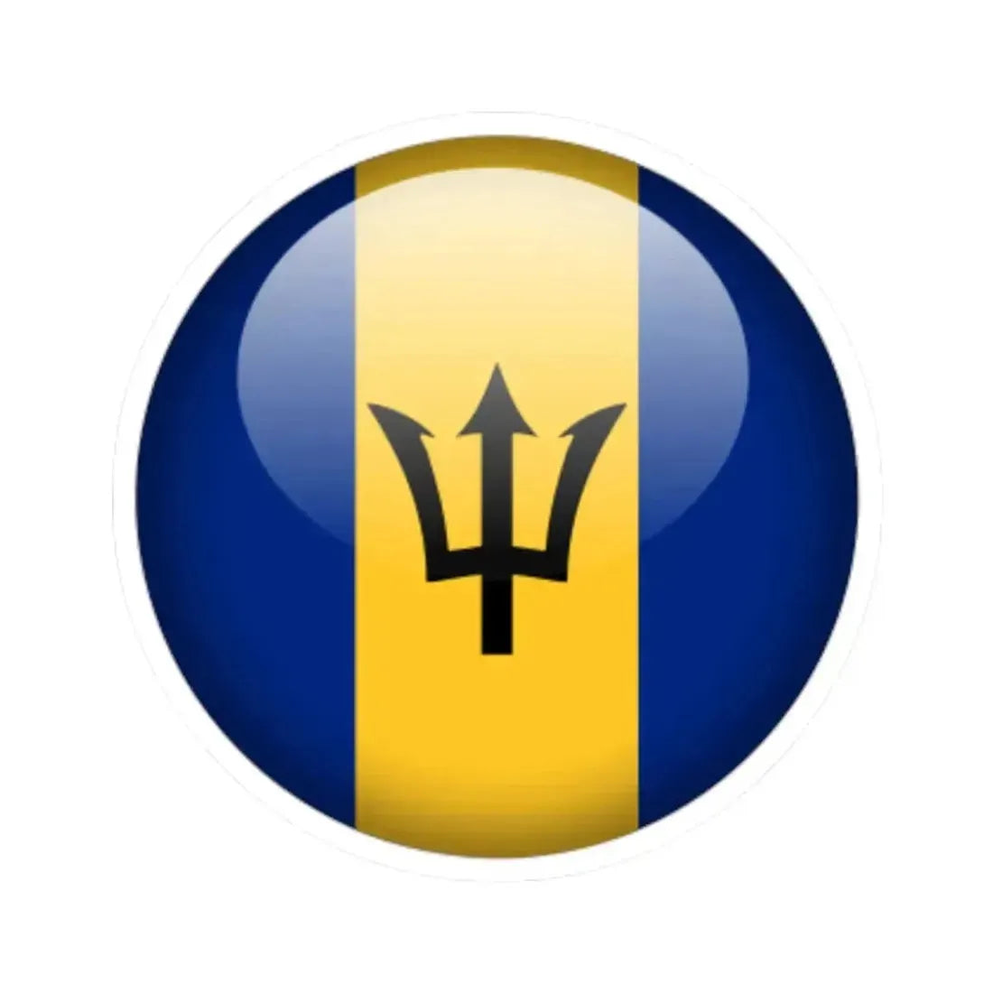 Flag orb Barbados (Barbados) STICKER Vinyl Kiss-Cut Decal 6 Inch White - The Sticker Space