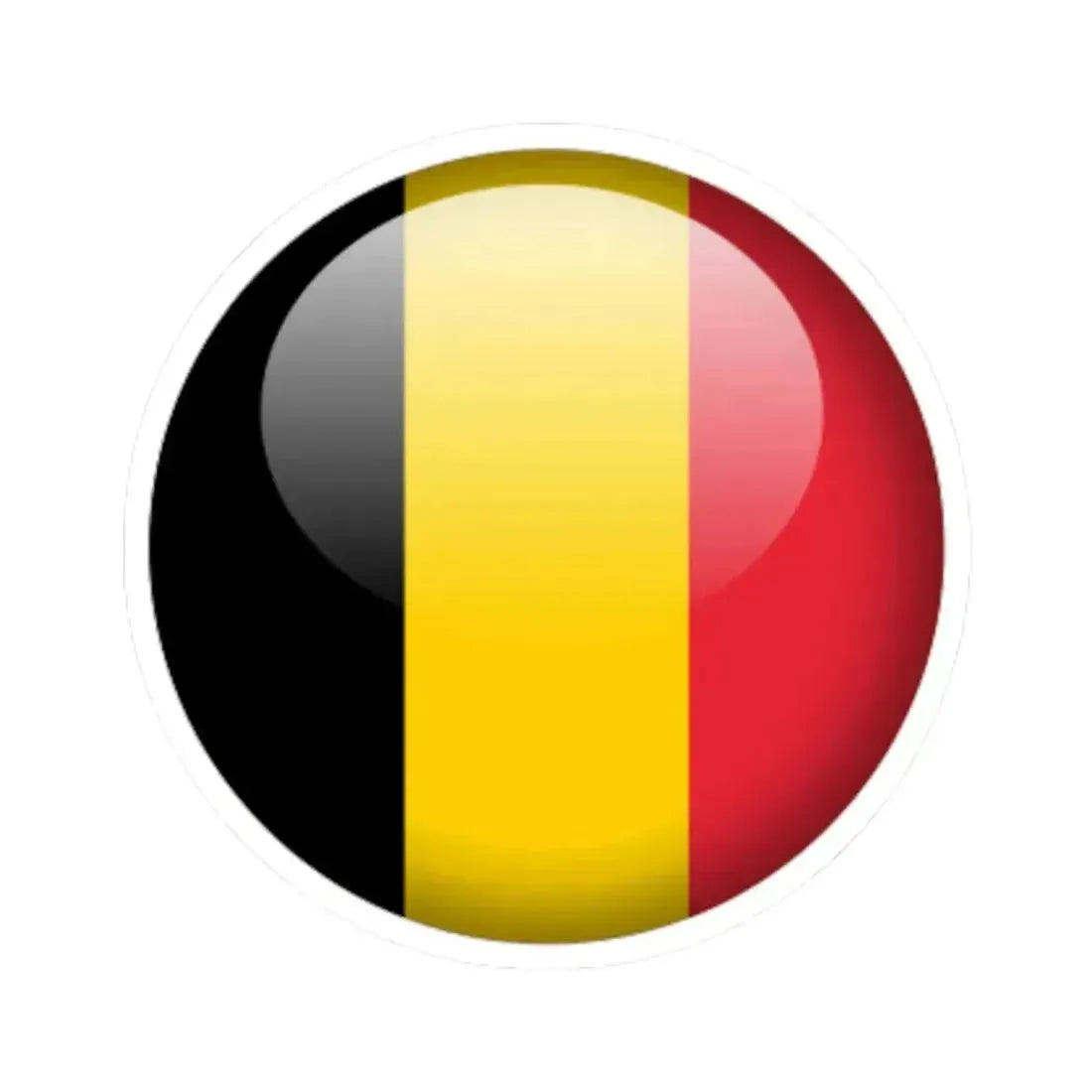 Flag orb Belgium (Belgium) STICKER Vinyl Kiss-Cut Decal 6 Inch White - The Sticker Space