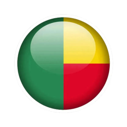 Flag orb Benin (Benin) STICKER Vinyl Kiss-Cut Decal 4 Inch White - The Sticker Space