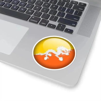 Flag orb Bhutan (Bhutan) STICKER Vinyl Kiss-Cut Decal - The Sticker Space
