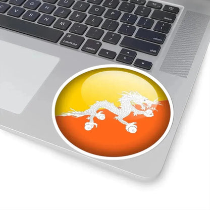 Flag orb Bhutan (Bhutan) STICKER Vinyl Kiss-Cut Decal - The Sticker Space