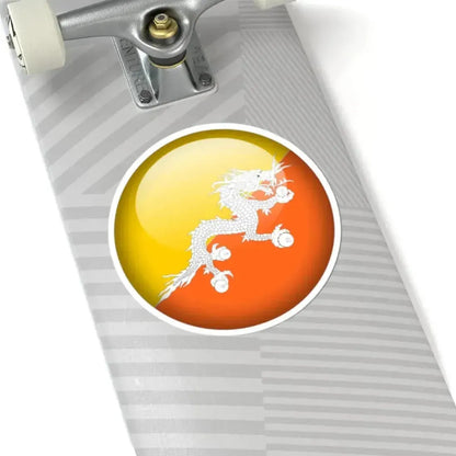 Flag orb Bhutan (Bhutan) STICKER Vinyl Kiss-Cut Decal - The Sticker Space