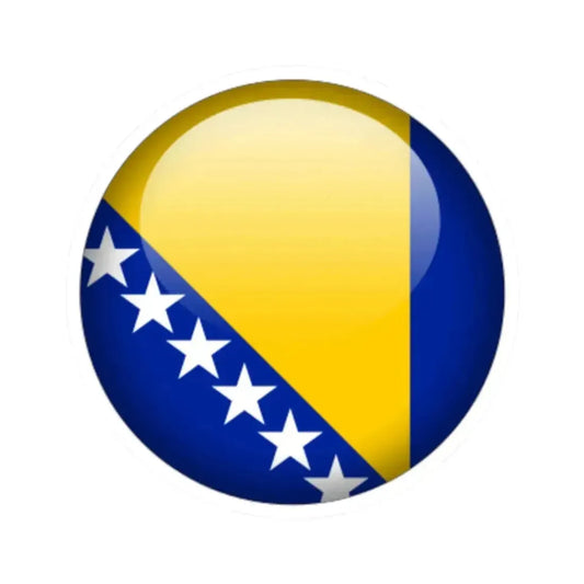 Flag orb Bosnia and Herzegovina (Bosnia and Herzegovina) STICKER Vinyl Kiss-Cut Decal 2 Inch White - The Sticker Space