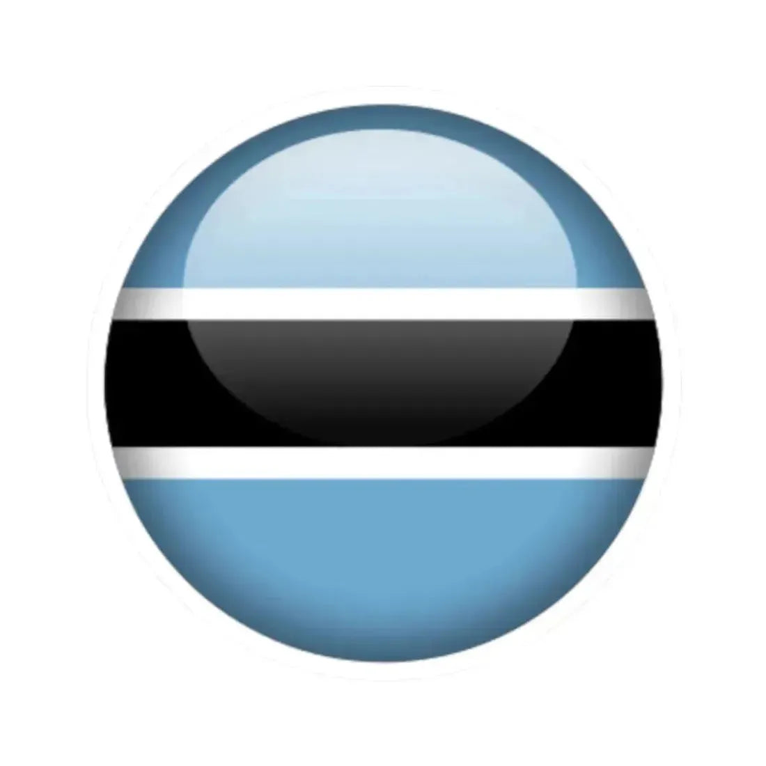 Flag orb Botswana (Botswana) STICKER Vinyl Kiss-Cut Decal 2 Inch White - The Sticker Space